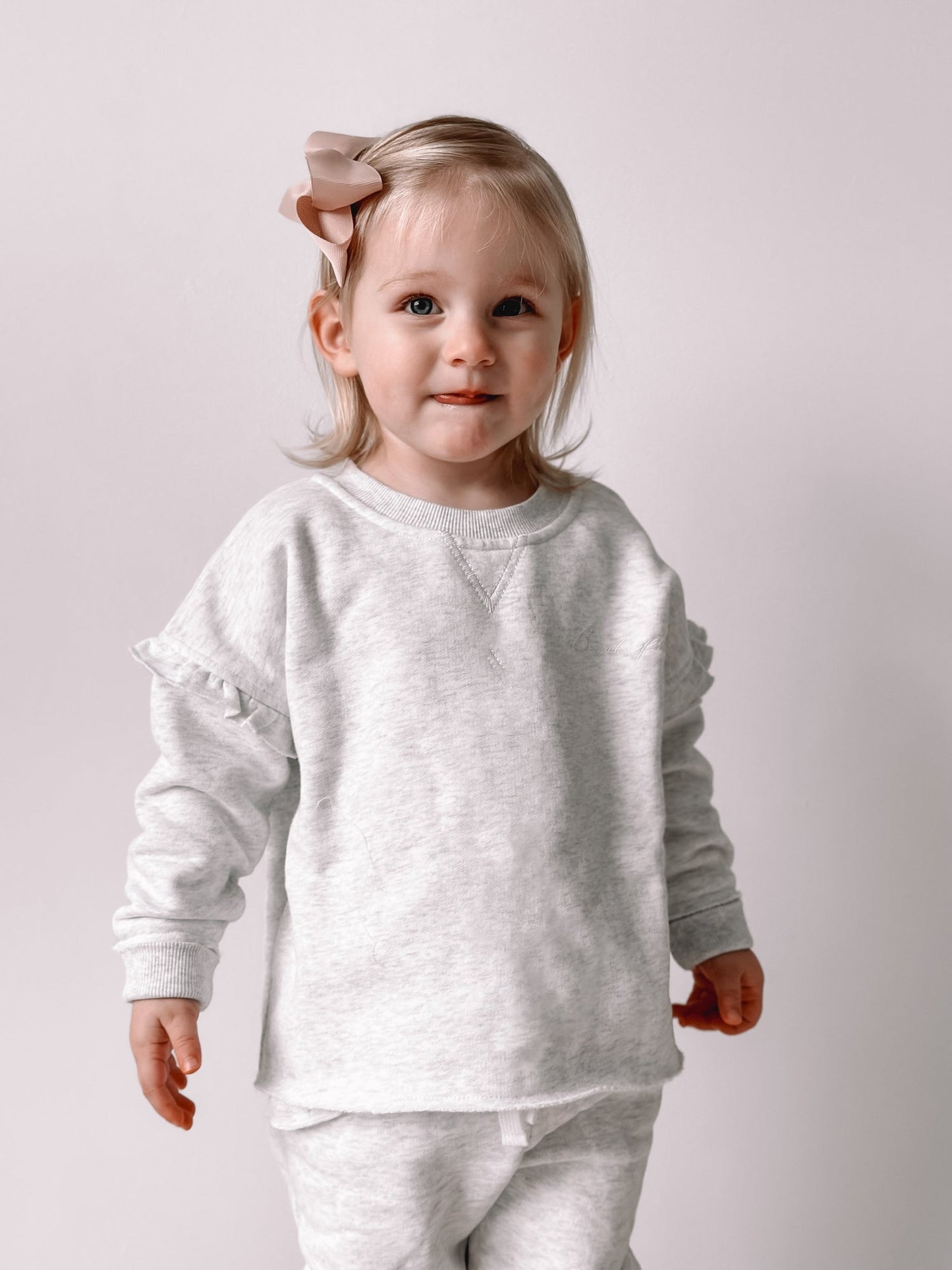 Ruffle Crewneck | Heather Grey