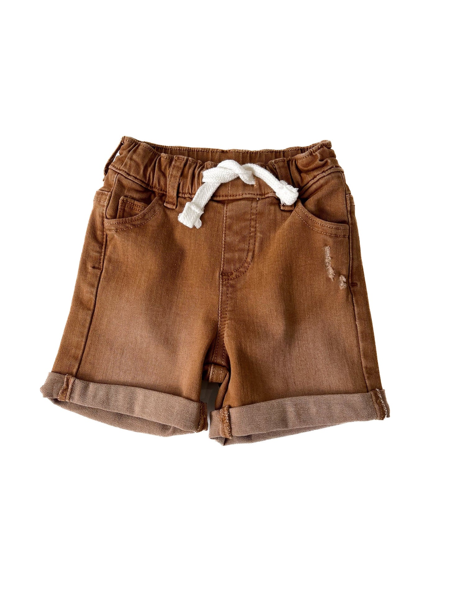 Rolled Denim Short | Dark Camel