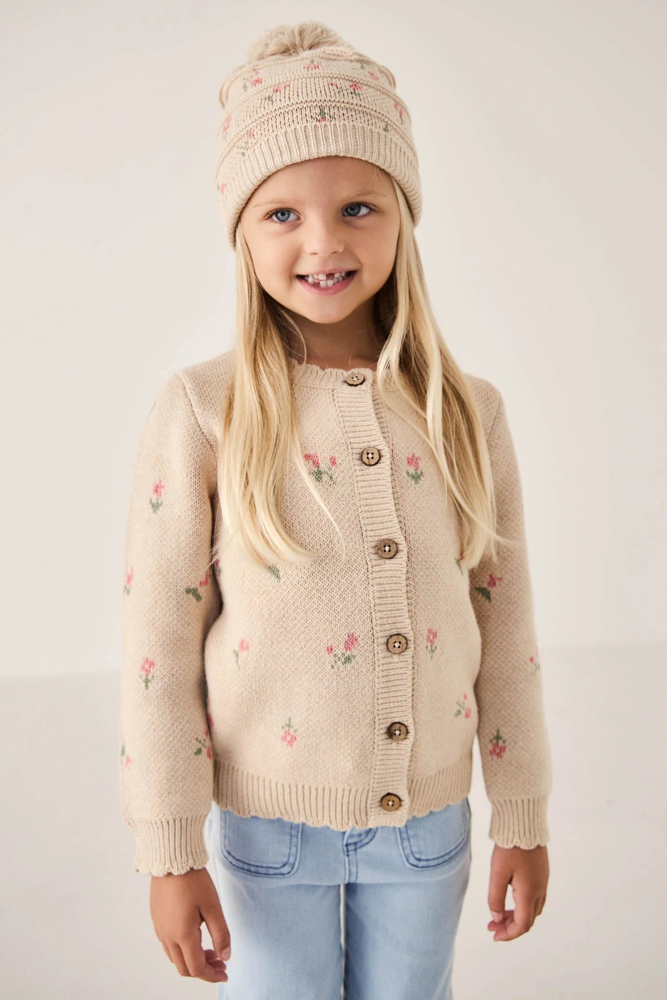 Delilah Cardigan | Delilah Jacquard Oatmeal Marle