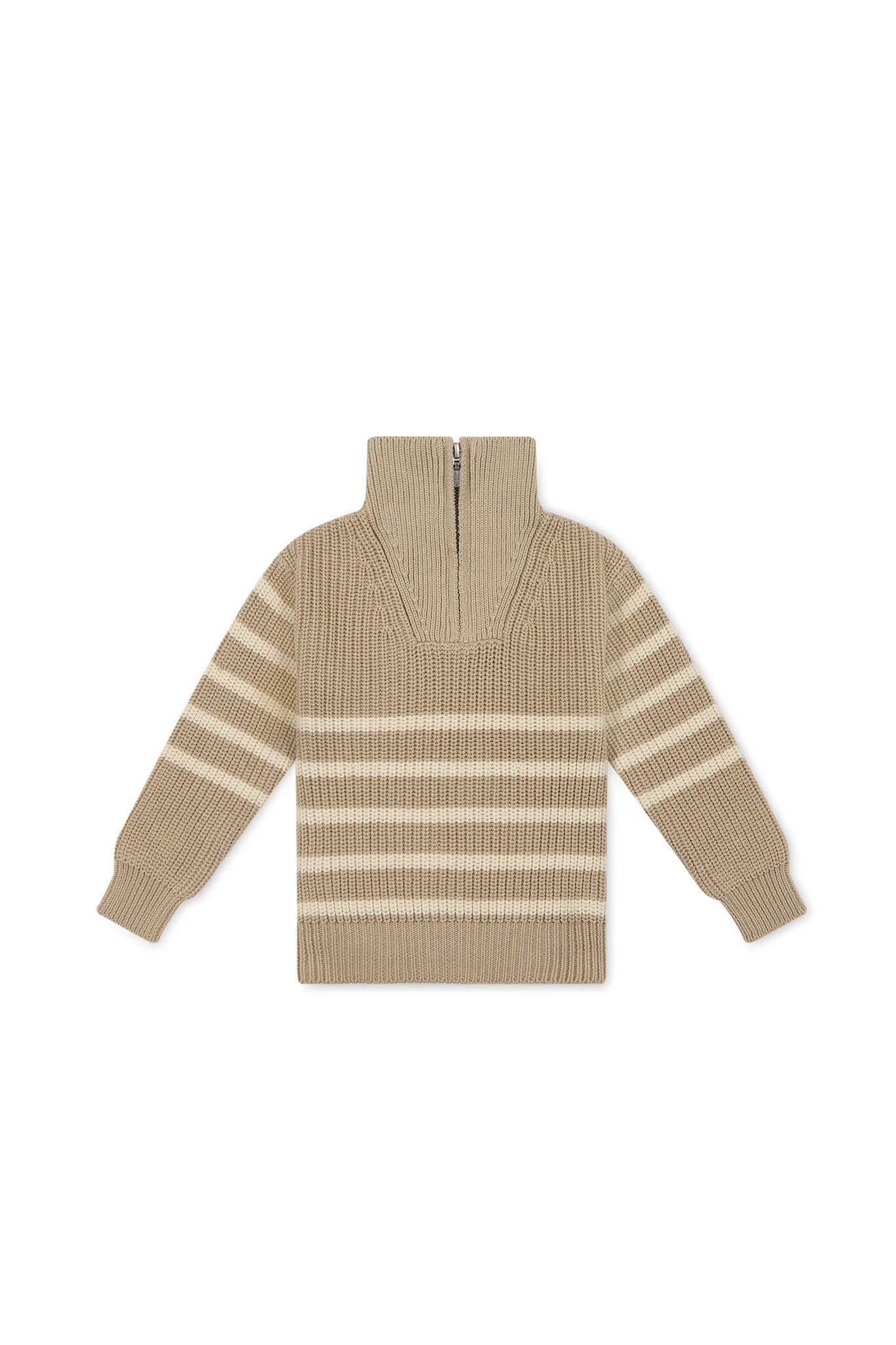 Jack Half-Zip Sweater | Lenny Stripe Fawn