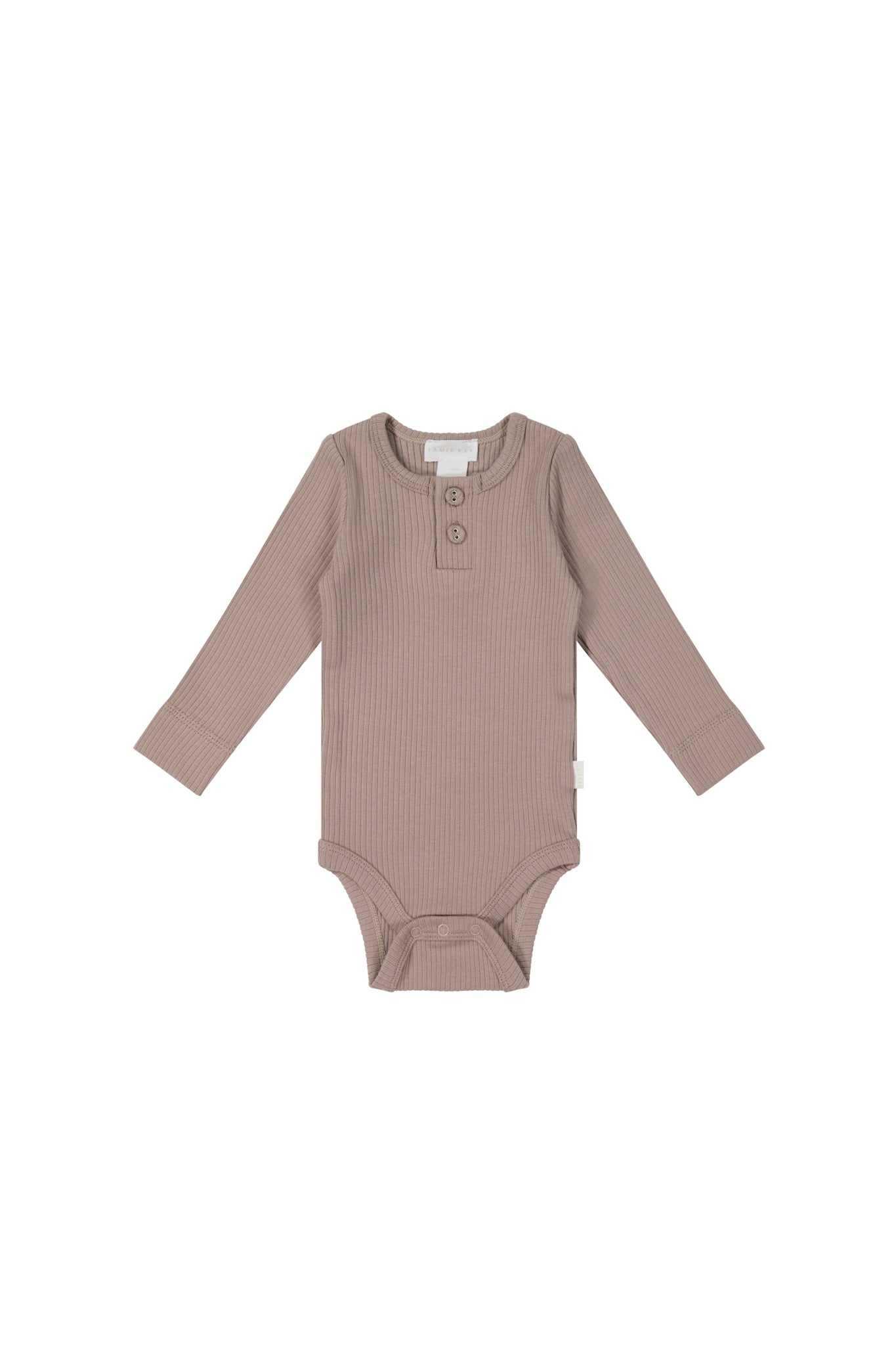 Modal Long Sleeve Ribbed Henley Bodysuit | Softest Mauve