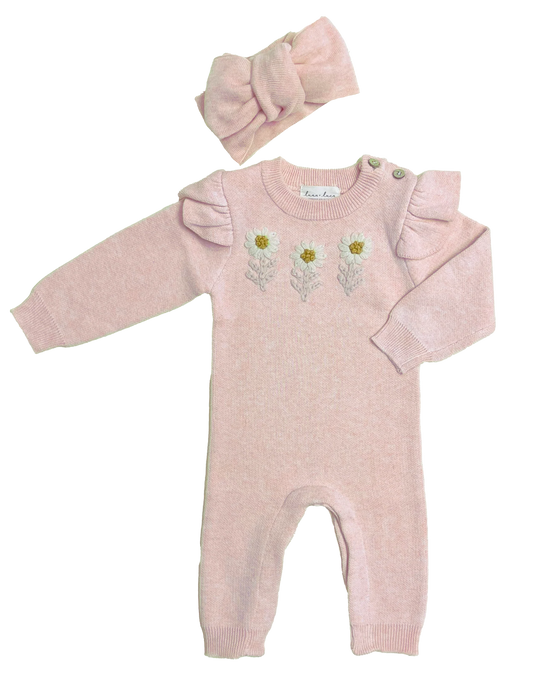 Luna + Luca Daisy Jumpsuit w/ Bow Headband