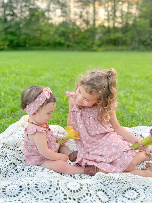 Kids' Organic Muslin Summer Dress | Desert Rose Leaves