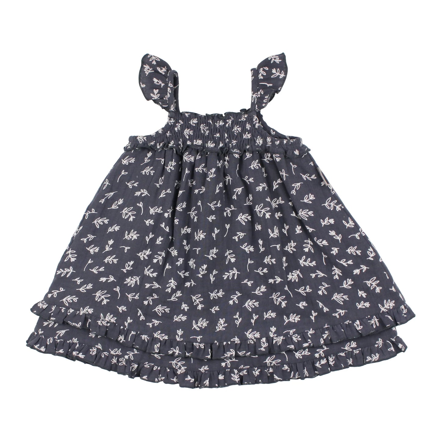 Kids' Organic Muslin Summer Dress | Dusk Leaves