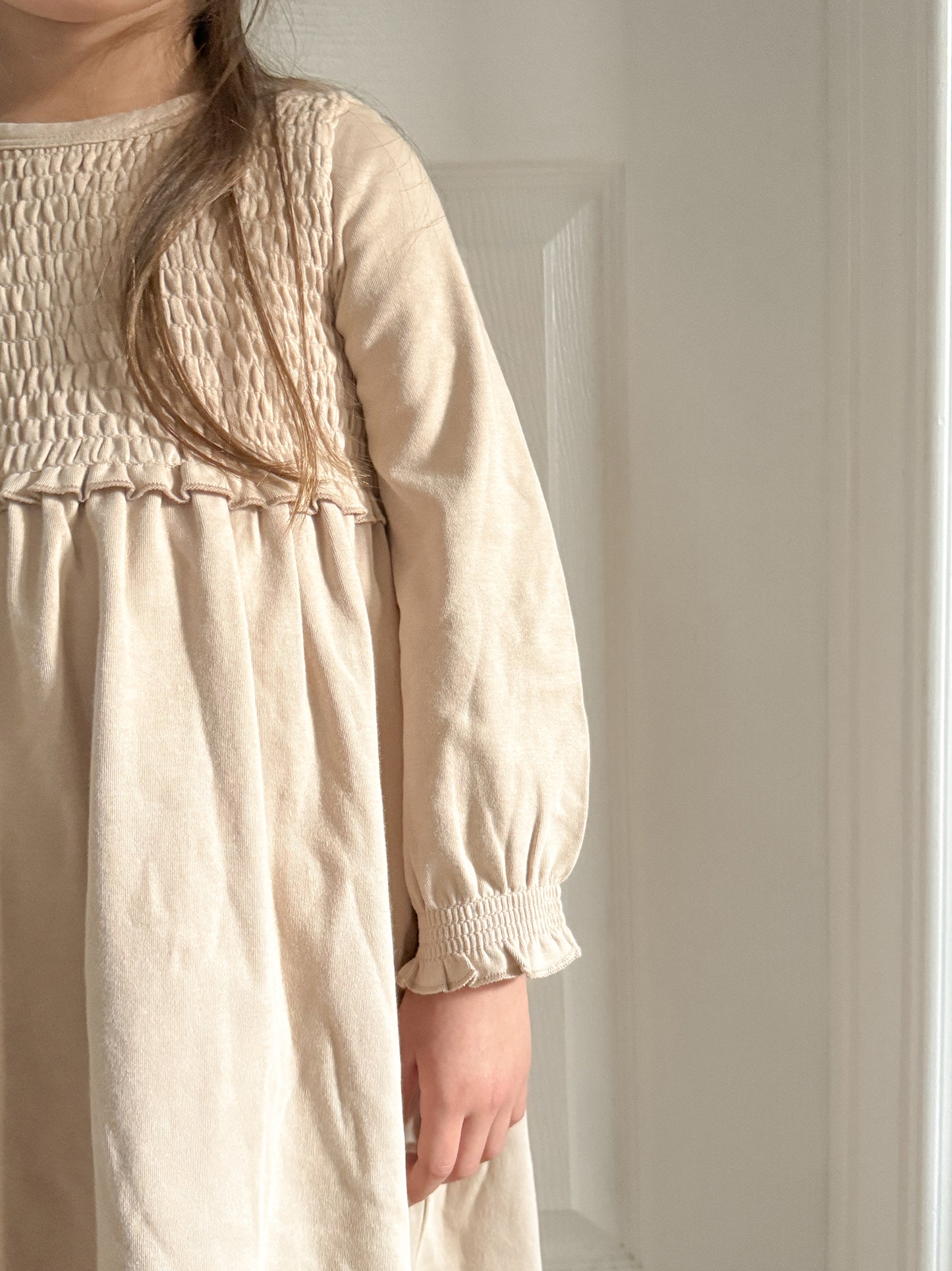 Organic Smocked Dress | Oatmeal