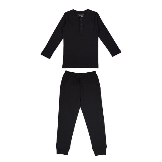 Thermal Henley & Jogger Set | Black