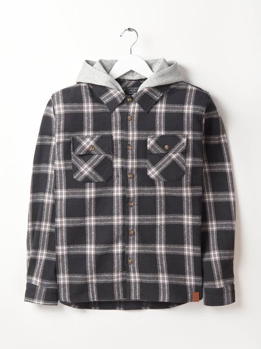 ADULT Hooded Flannel | Black