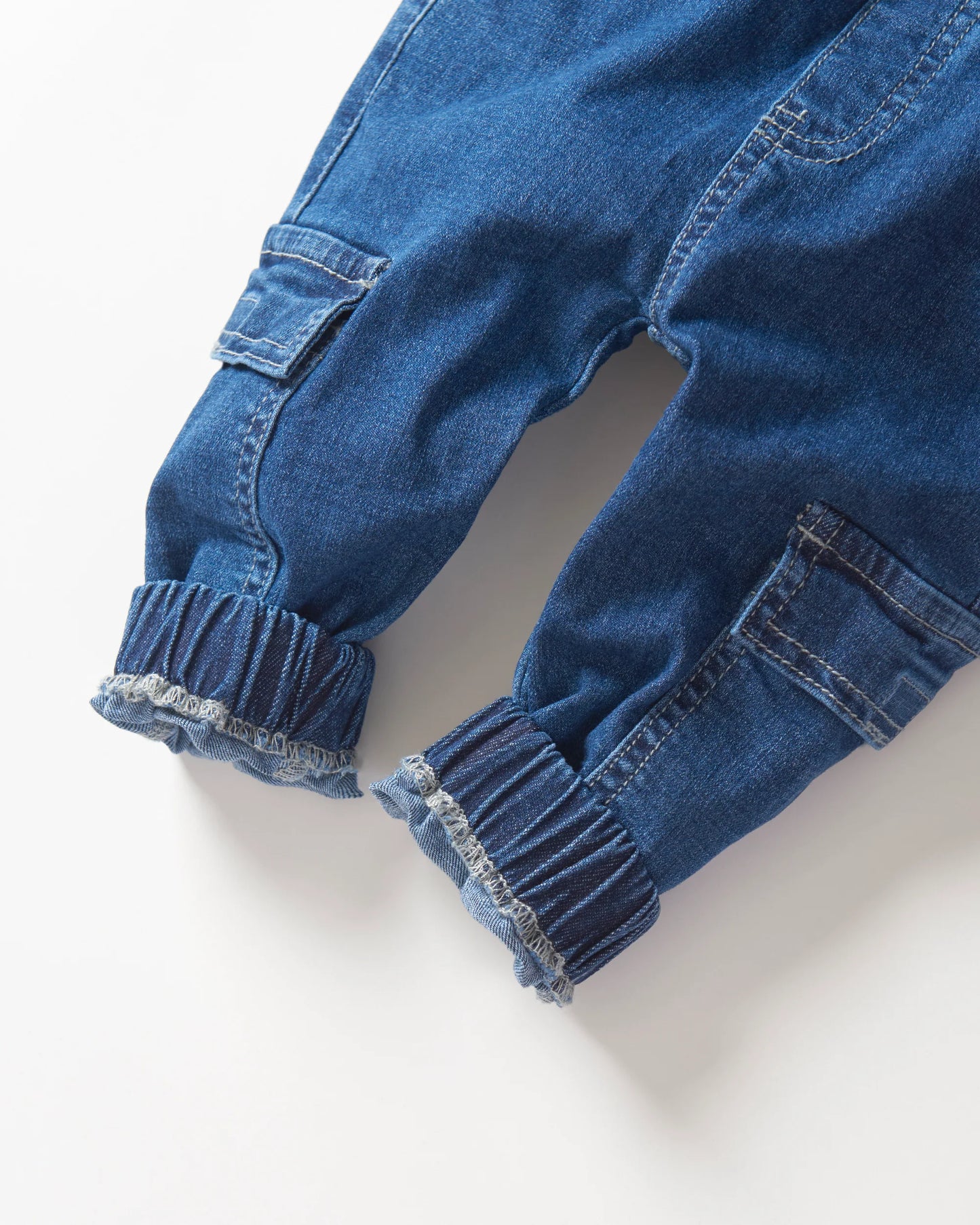 Cargo Denim Jogger | Classic Denim Wash