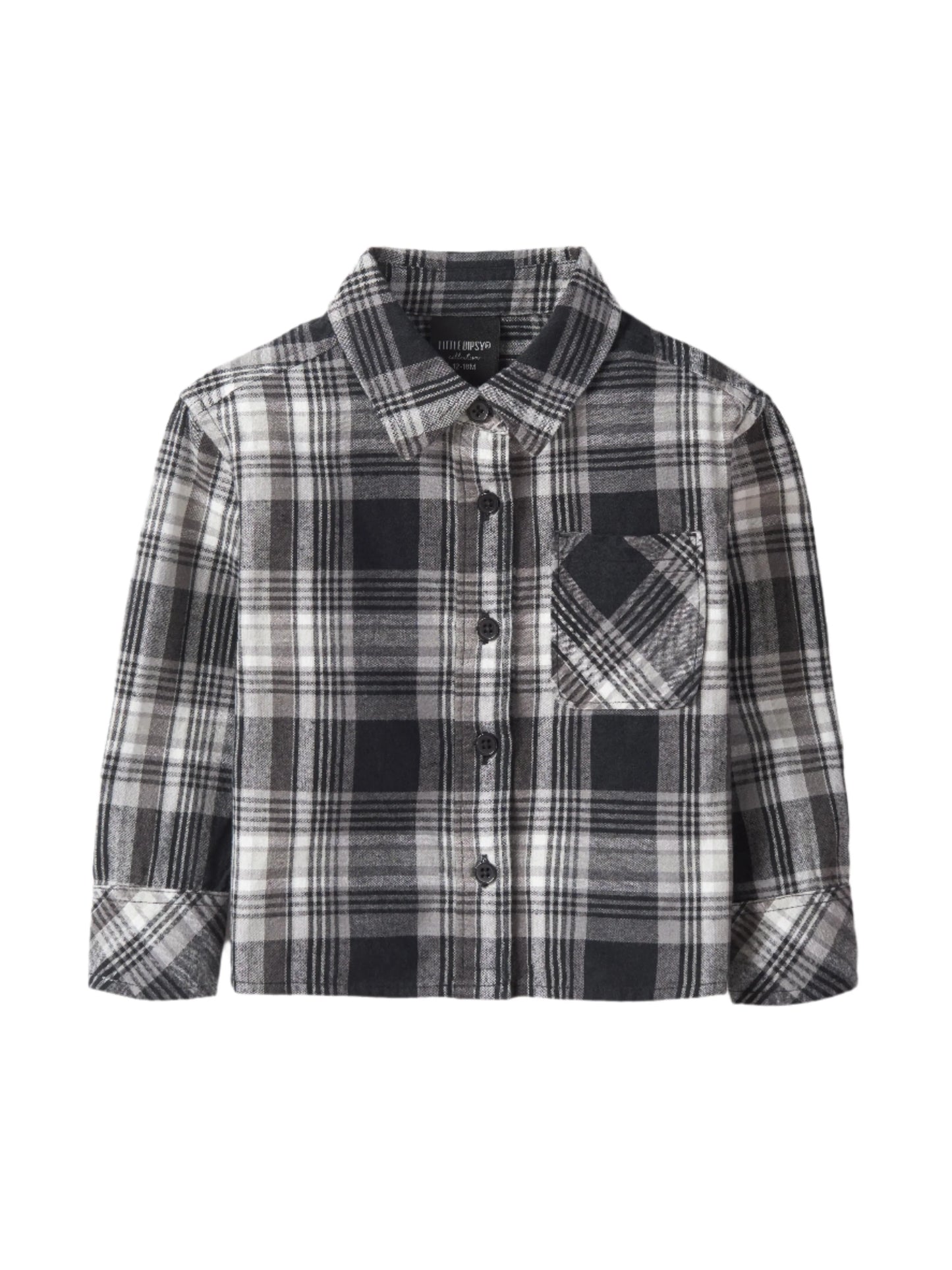 Flannel Button Up | Grey Plaid