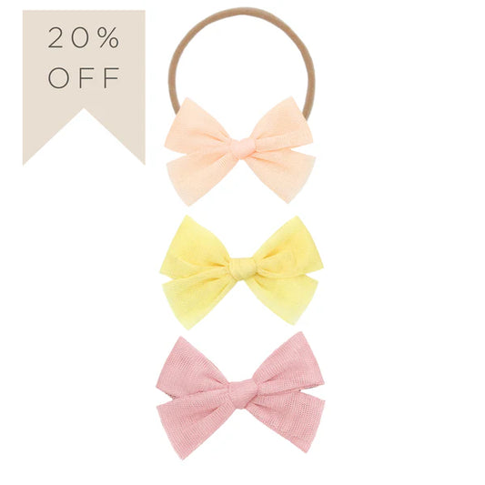 Tulle Bow Nylon 3 Pack | Lemon Pack