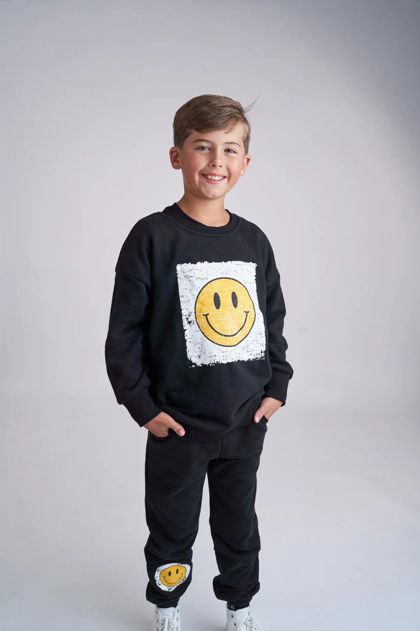 Smiley Elevated Crewneck | Black