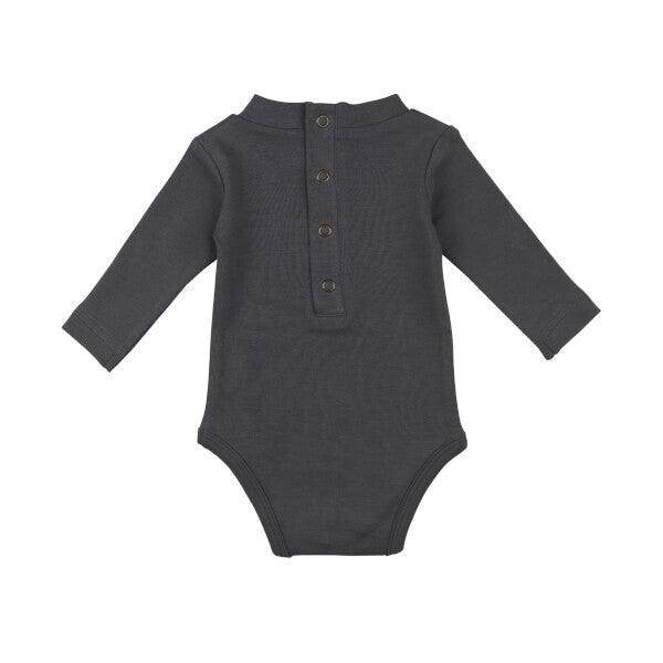 Organic Mock-Neck Bodysuit | Charcoal