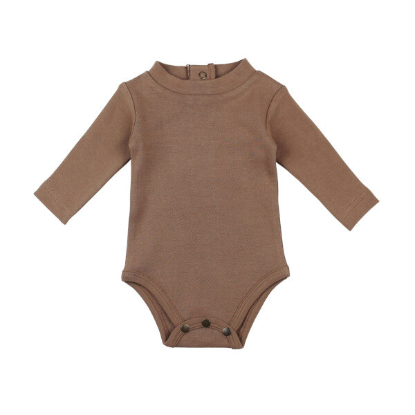 Organic Mock-Neck Bodysuit | Latte