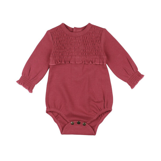 Organic Smocked Chest Bodysuit | Appleberry