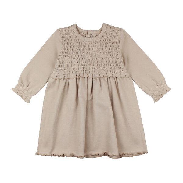 Organic Smocked Dress | Oatmeal