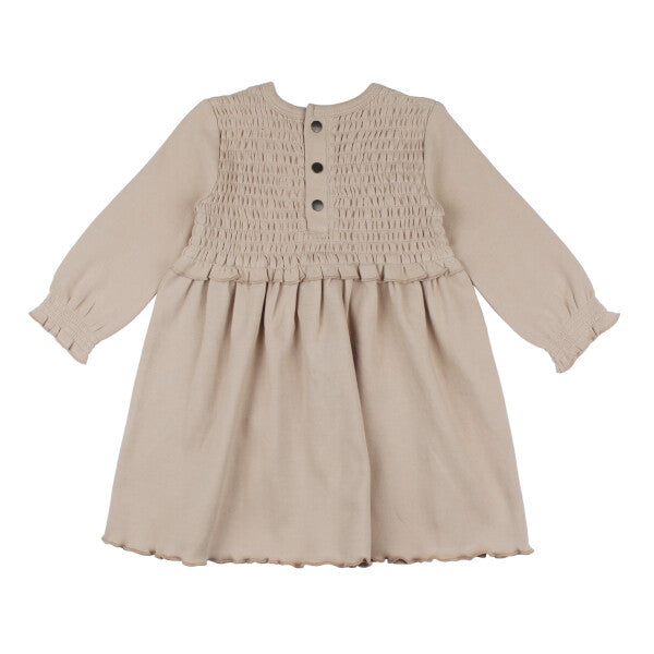 Organic Smocked Dress | Oatmeal