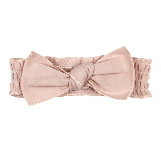 Organic Smocked Tie Headband | Rosewater