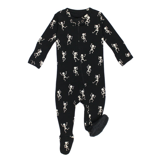 2-Way Zipper Footie Sleeper | Dancing Skeletons