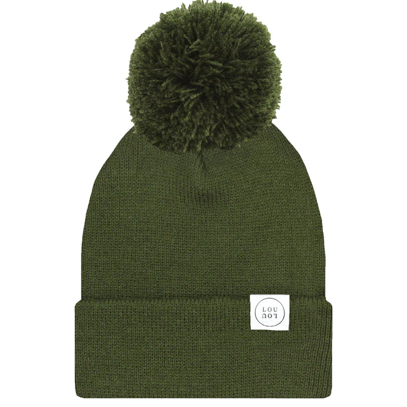 Olive Green Beanie | Pom + No Pom