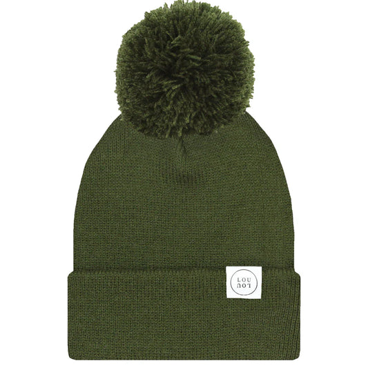 Olive Green Beanie | Pom + No Pom