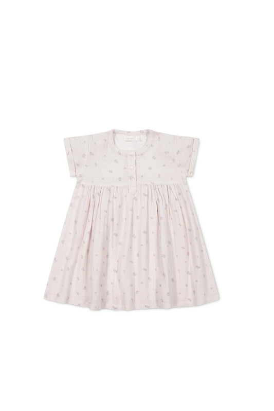 Organic Cotton Muslin Short Sleeve Dress | Meredith Violet