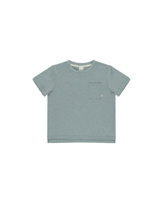 Cove Essential Pocket Tee || Heathered Ocean