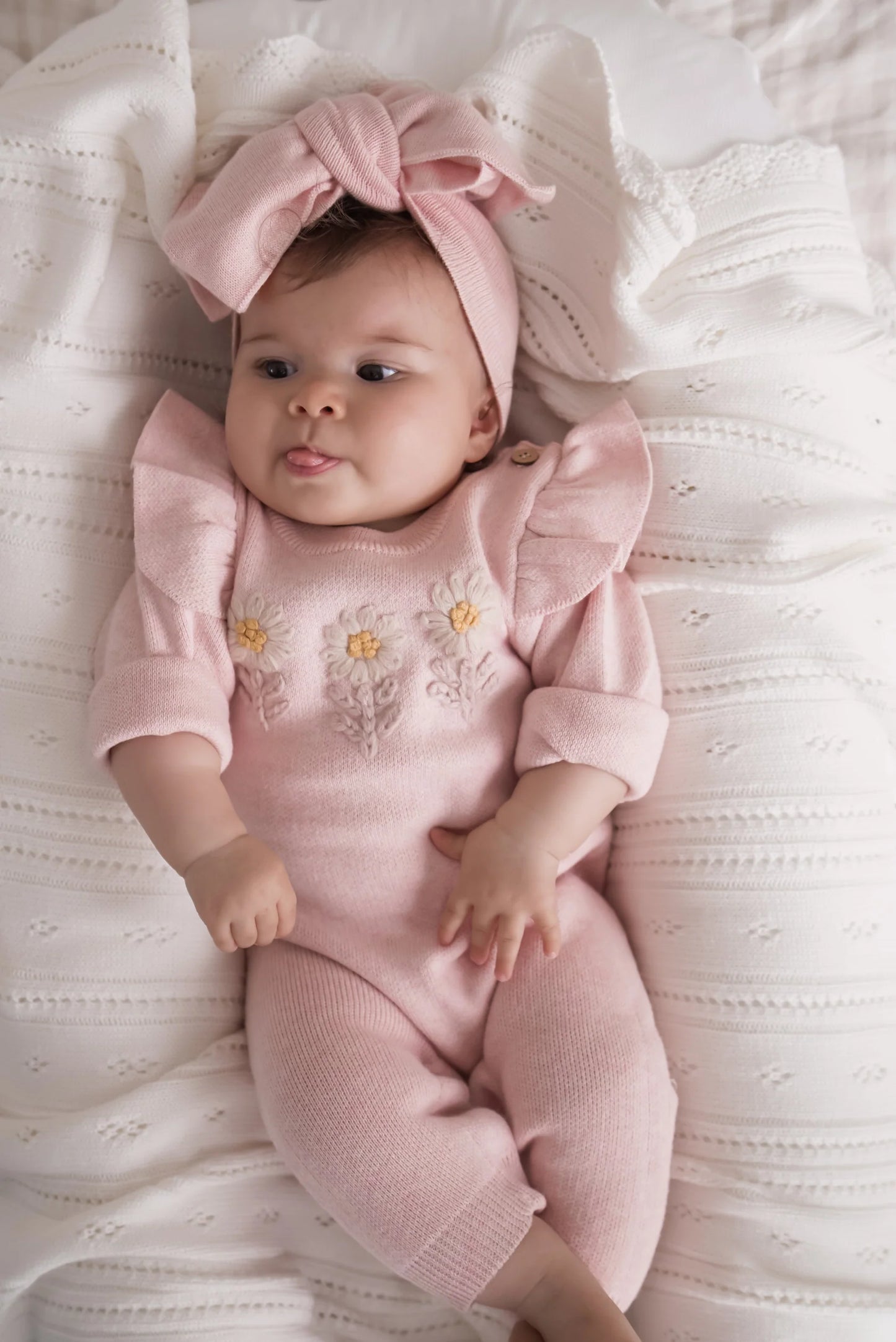 Luna + Luca Daisy Jumpsuit w/ Bow Headband