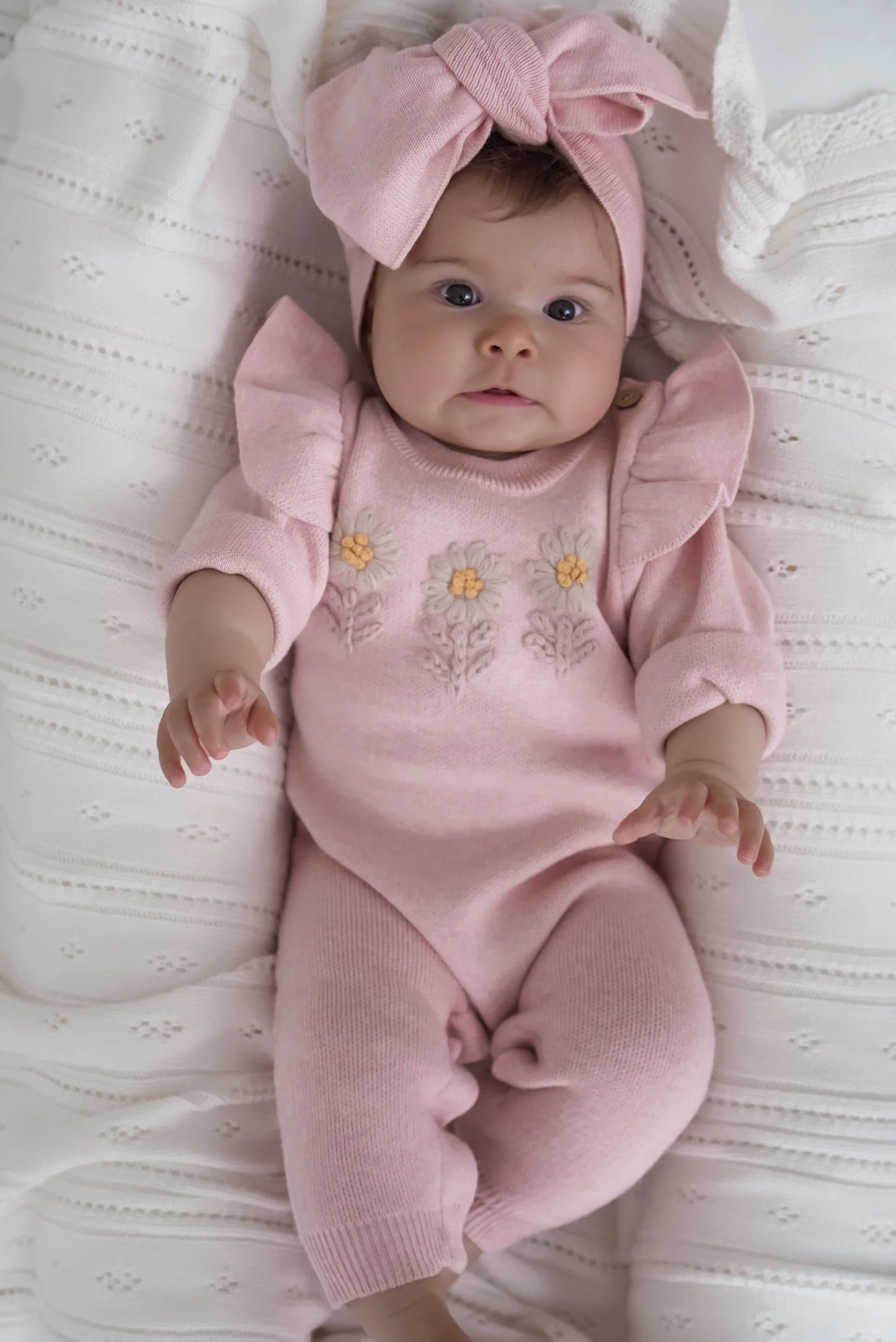 Luna + Luca Daisy Jumpsuit w/ Bow Headband