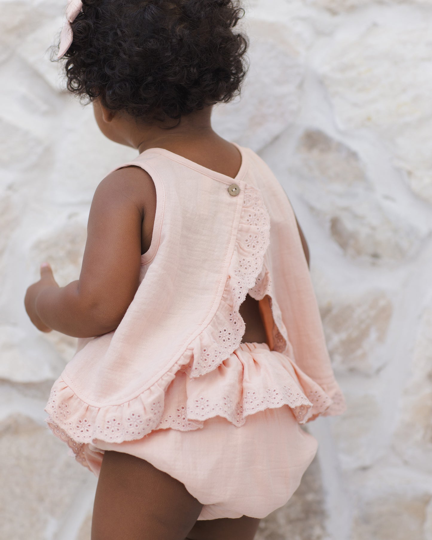 Ruffled Tulip Top + Bloomer Set || Melon