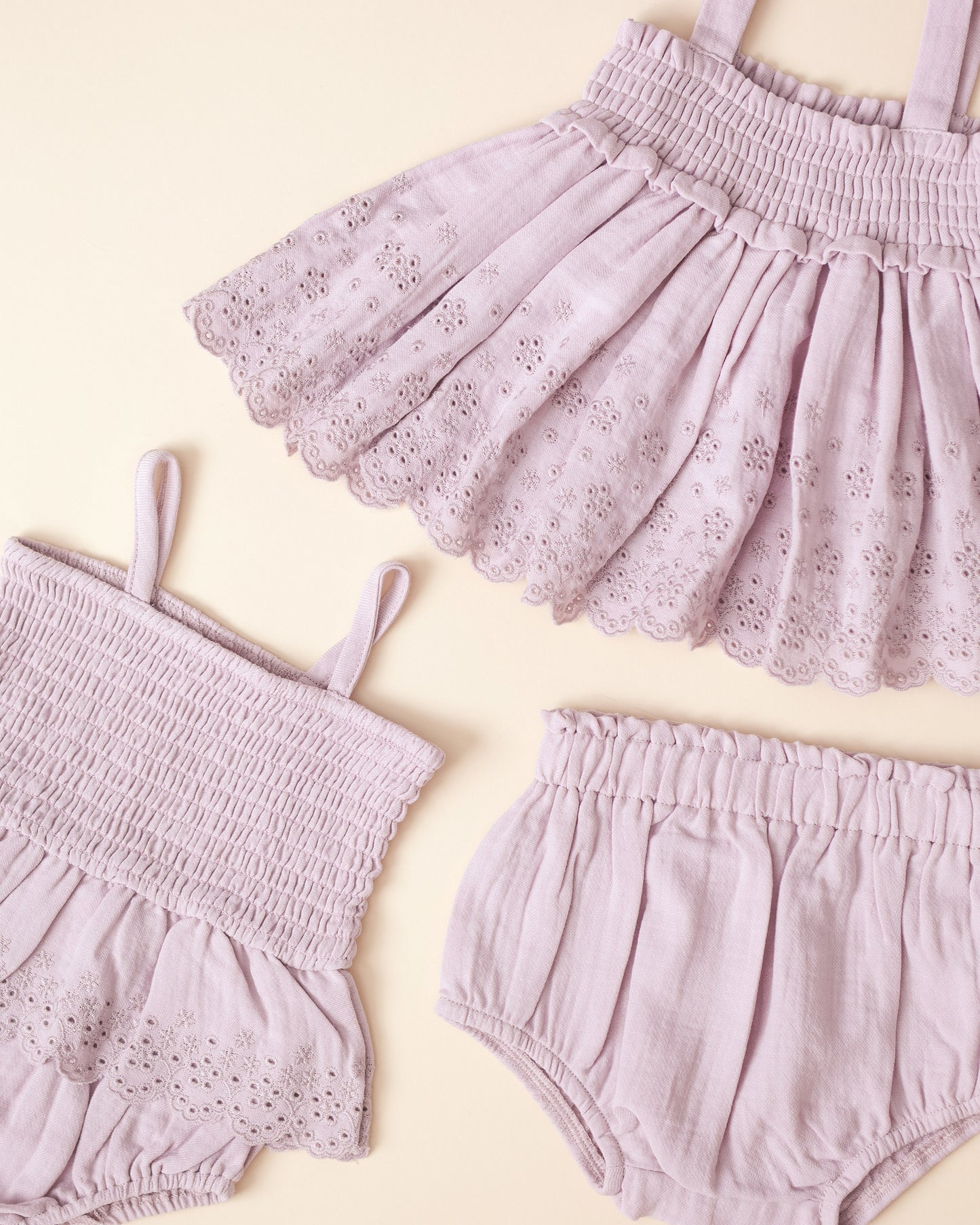 Smocked Skirted Romper || Lavender