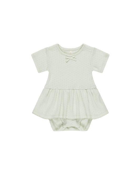 Pointelle Skirted Bodysuit || Mint