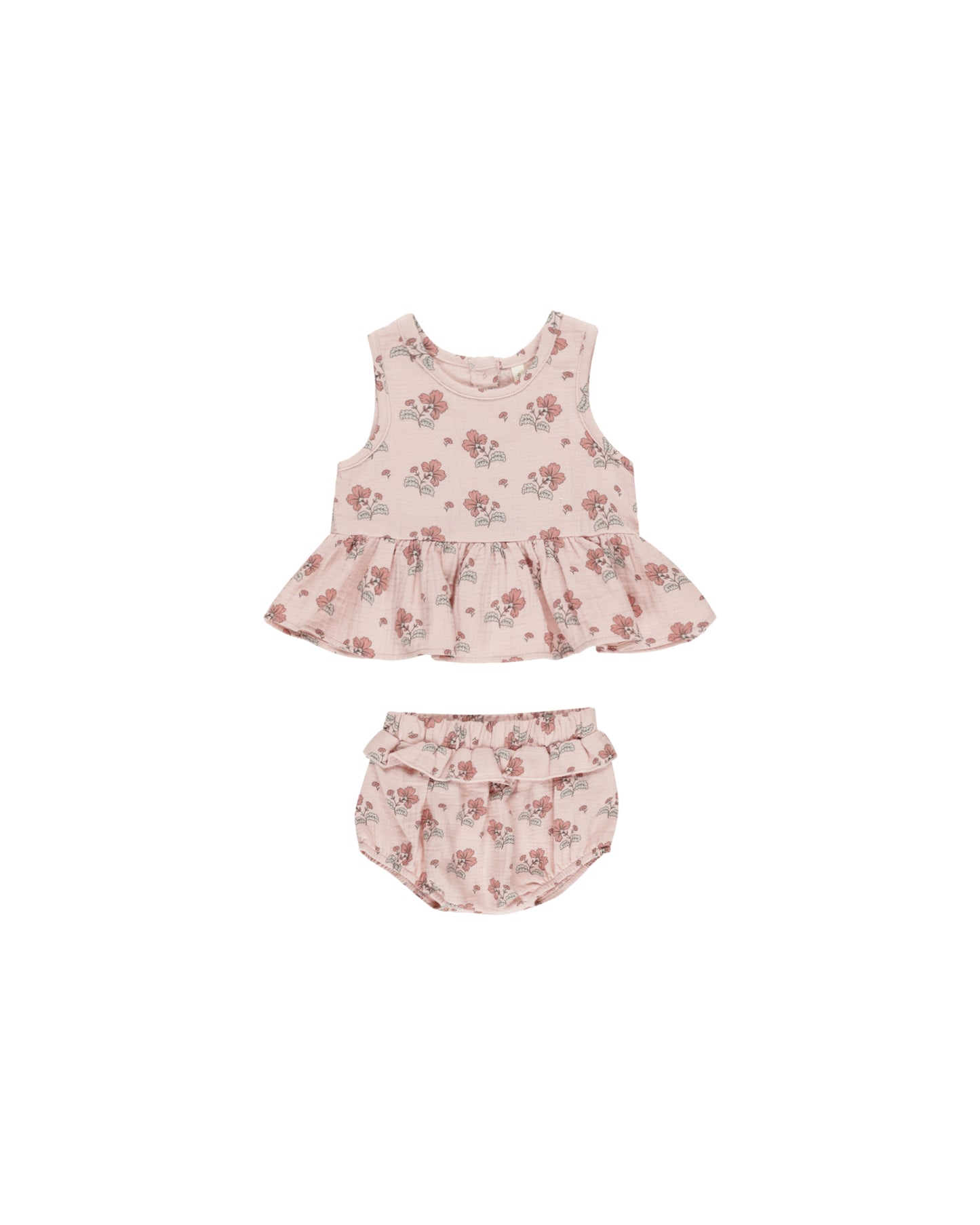 Sleeveless Peplum Set || Vintage Floral