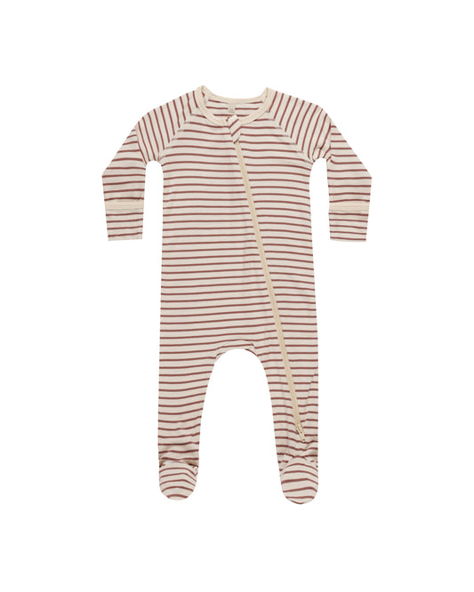 Bamboo Zip Footie | Candy Stripe