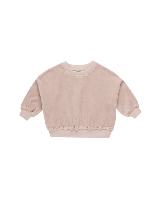 Velour Relaxed Sweatshirt | Blush