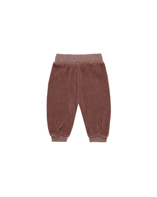 Velour Relaxed Sweatpant | Cranberry