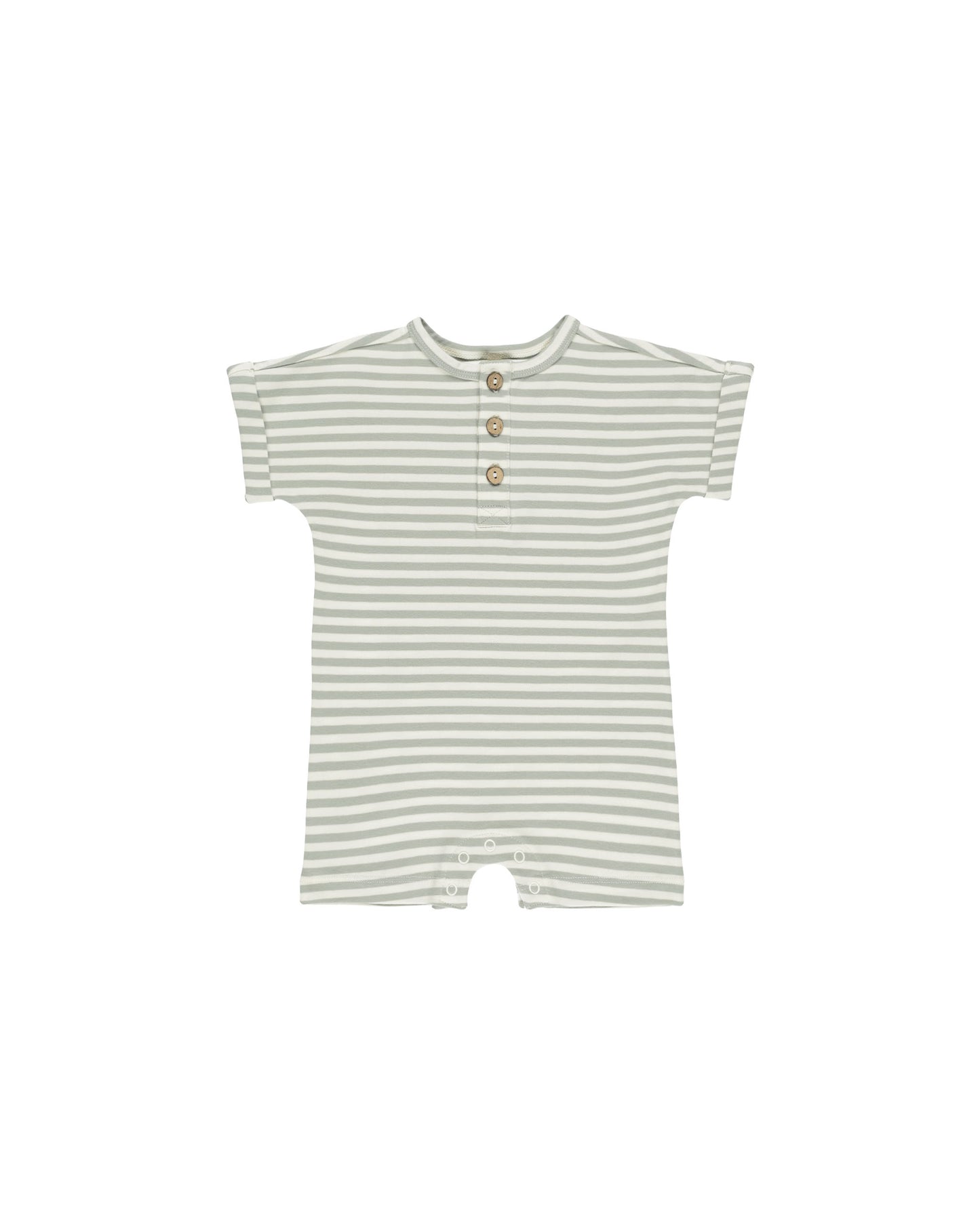 Short Sleeve One-Piece || Sage Stripe