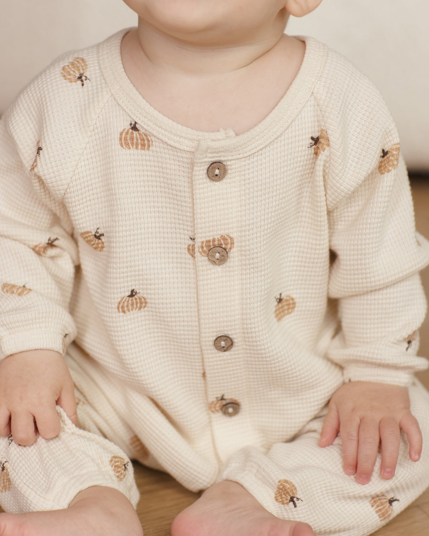 Waffle Long Sleeve Jumpsuit | Pumpkins