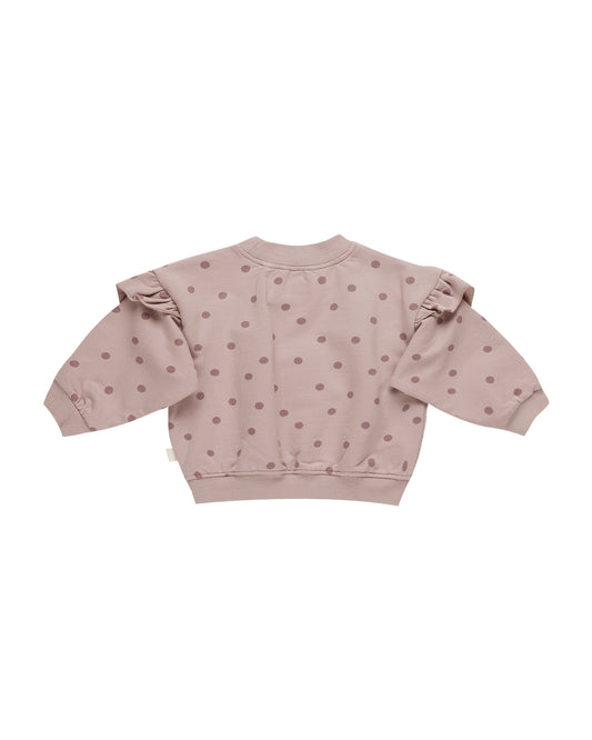 Ruffle Fleece Sweatshirt | Polka Dots