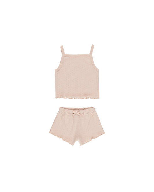 Pointelle Tank + Shortie Set || Melon