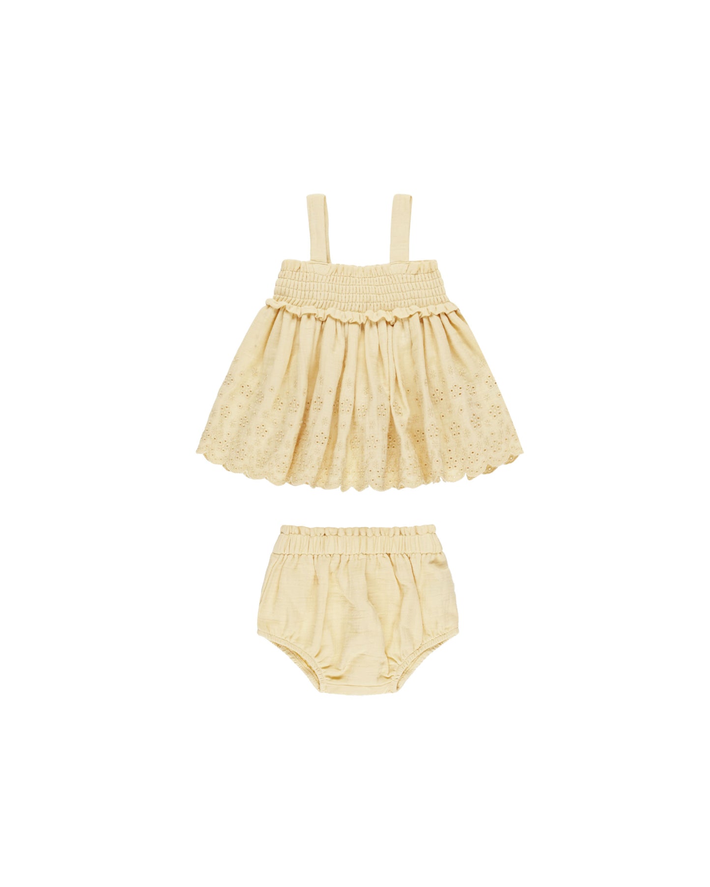 Mae Smocked Top + Bloomer Set || Yellow