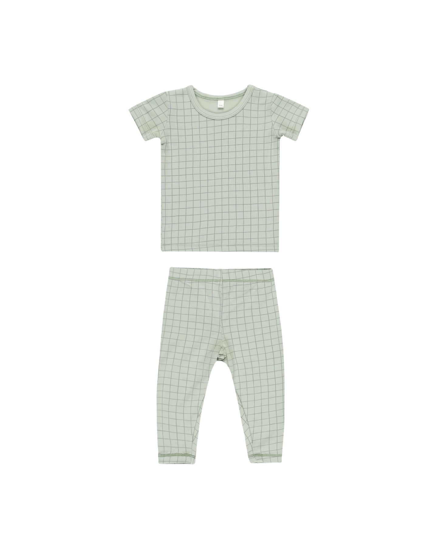 Bamboo Short Sleeve Pajama Set || Sage Grid