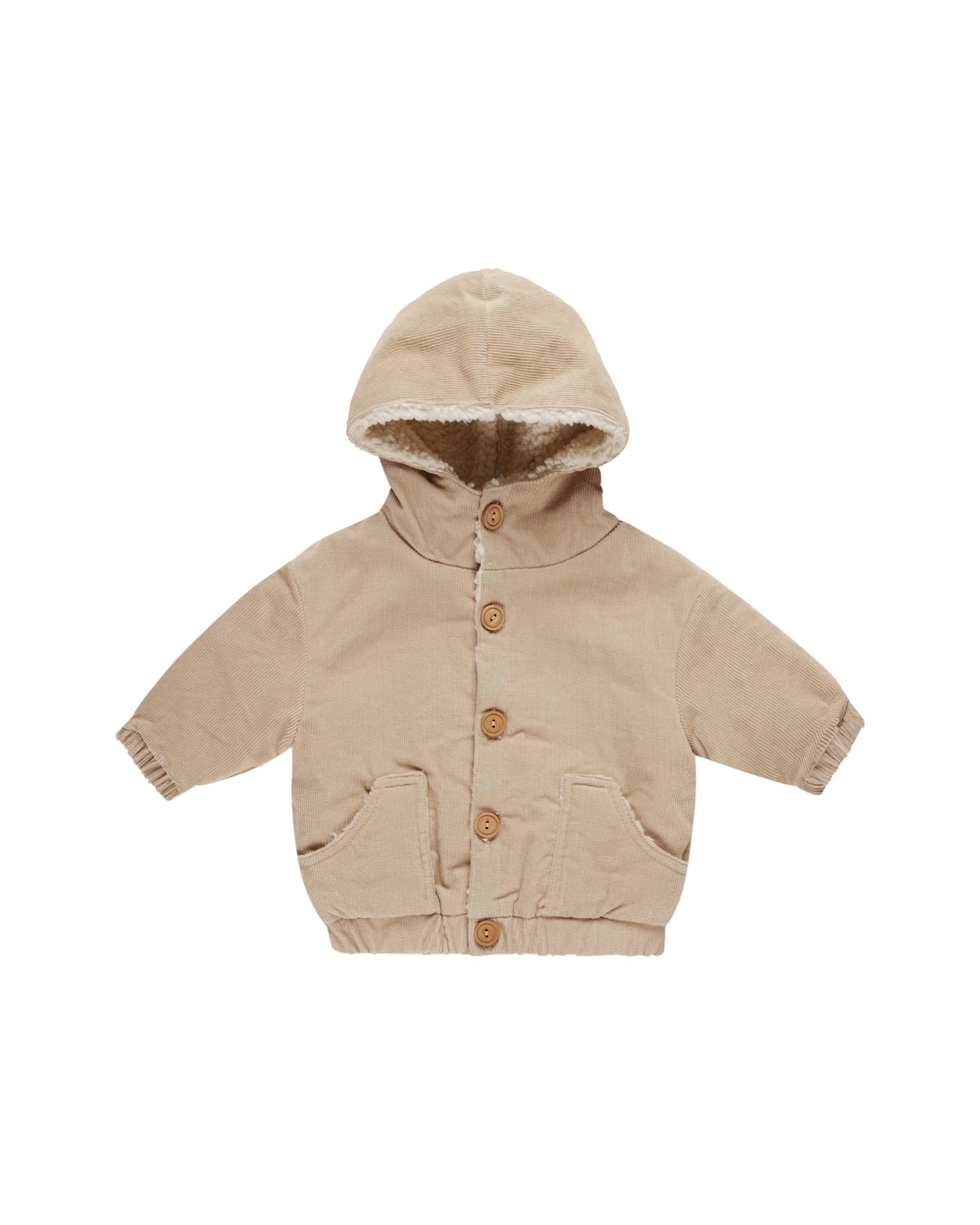 Corduroy Hooded Jacket | Latte