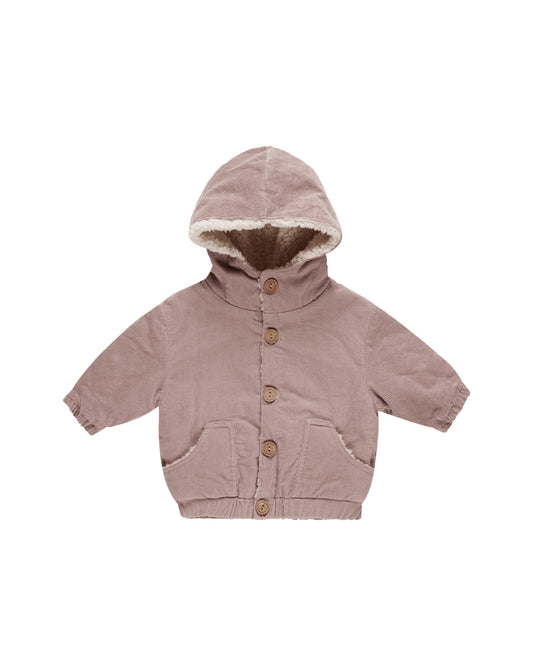 Corduroy Hooded Jacket | Mauve