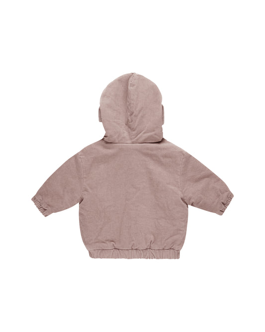 Corduroy Hooded Jacket | Mauve