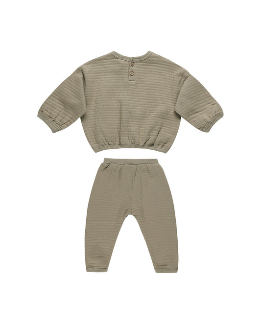 Textured Sweat Set | Olive