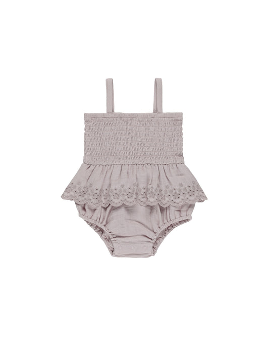 Smocked Skirted Romper || Lavender