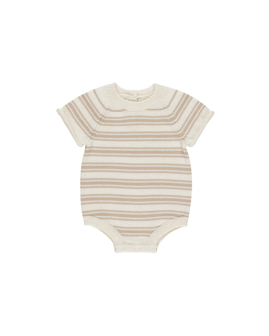 Rowan Romper || Oat Knit Stripe