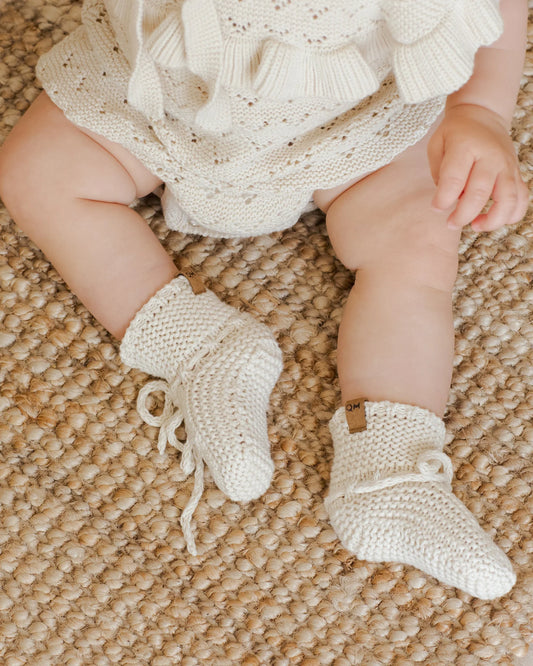 Knit Booties | Speckled Natural