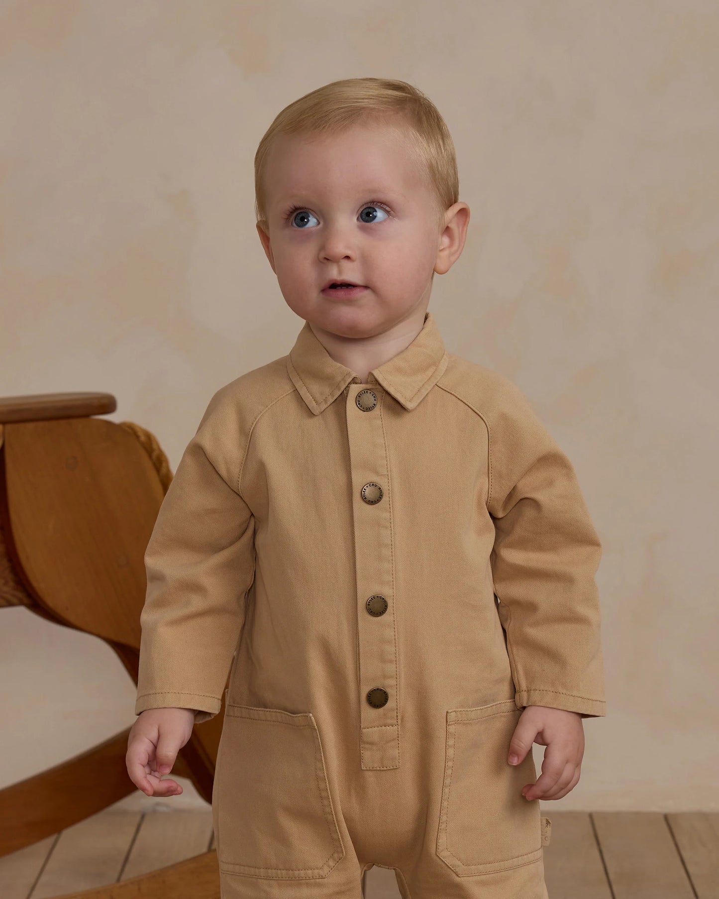 Collared Baby Jumpsuit | Gold