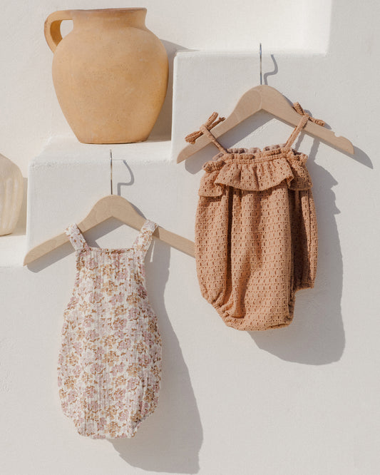 Ruffle Romper || Grapefruit